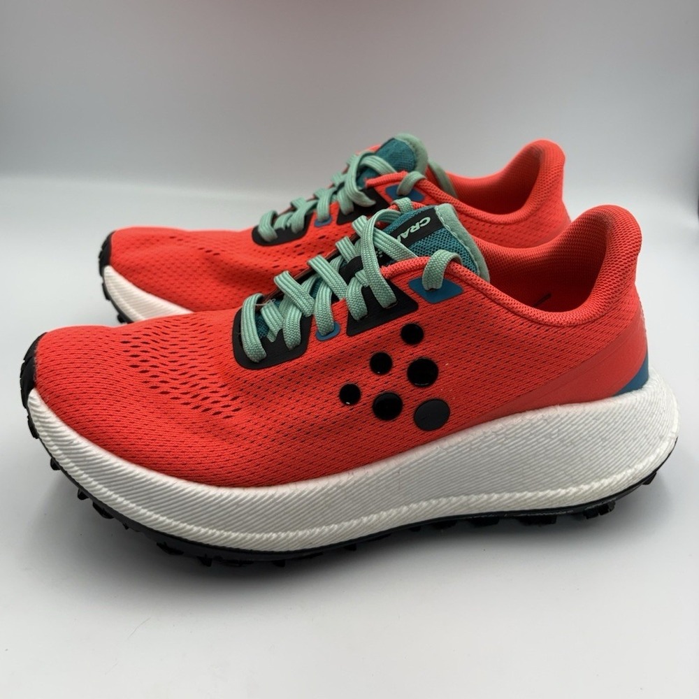 CRAFT Men's Red Green Low Top Lace-Up Mesh Athletic Sneakers